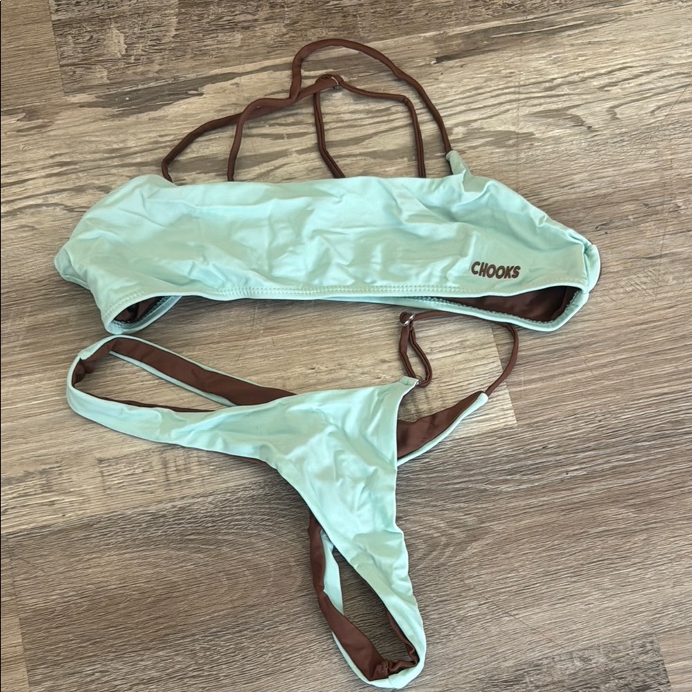 Mint and Brown Bikini Set